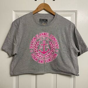 DIXXON Gray Tee with Pink Anchor Graphic